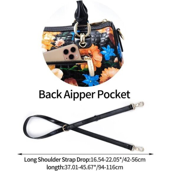 ⚡Women White Rose Genuine Leather Tote Handbag Clutch Purse Crossbody Bag - Picture 6 of 9